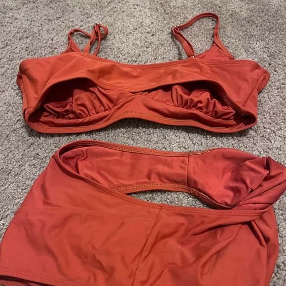 Cupshe Burnt Orange Two-Piece High-Waist Bikini Set - Picture 10 of 10